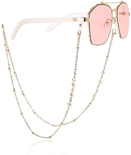 scicent Sunglasses Chain Women Sunglasses Strap - Face Mask Holder Lanyard Colorful Crystal Statement Beaded Chain Necklace Anti-lost String for Glasses Retainer 7007