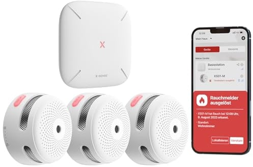 X-Sense Detector de Humo Smart XS01-M con estación Base SBS50, Detector de Humo inalámbrico con WiFi, Detector de Incendios conectable, Compatible con la aplicación X-Sense Home Security, FS31