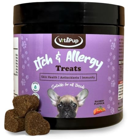 VitaPup® Itch & Allergy Treats for Dogs - Seasonal Itching & Hayfever, Itchy Paws, Skin, Eyes, Ears - Stop licking, scratching and dog allergies, immunity relief- anti allergy. Suitable for all breeds