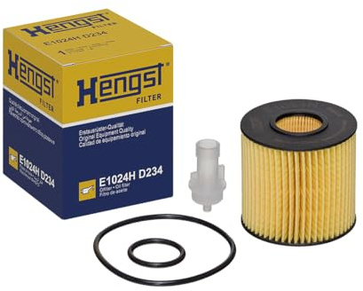 HENGST - Ölfilter E1024H D234 - Öl-Filtereinsatz für KFZ - Hochwertiger Motorölfilter für KFZ mit Otto- oder Dieselmotor - Robuster Ölfilter mit hoher Schmutzaufnahmefähigkeit