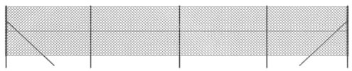 vidaXL Chain Link Fence Kit - 1.8x10m PVC-Coated Galvanised Steel with Interlocking Design for Outdoor Boundary and Pet Enclosure – Anthracite Finish