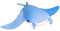 Herfair Meerestiere, Manta Ray Plüschpuppe, Fisch Plüschtier, Kuscheltier Plüschtier Rochen, Weich gefülltes Kuscheltier für Kinder Blauer (Himmelblau,45cm)