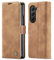 mvced Coque Compatible avec Samsung Galaxy Z Fold 5,Anti-Choc Housse en Cuir Premium Flip Case Portefeuille Etui,Marron