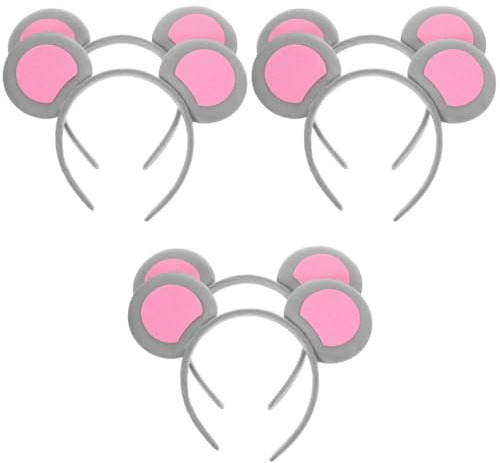 Mausohren-Stirnband 6 Stück Graue -Haarreifen Mäuse-Stirnbänder Rattenkostüm-Zubehör Ratatouille-Ohren Tier-Kopfbedeckung Für Weihnachten Geburtstag Cosplay Maskerade