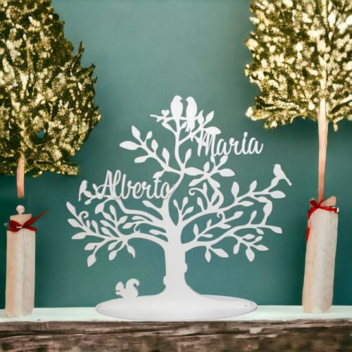 JR Maderas Arbol de la Vida Personalizado con Caja Regalo para Decoracion del Hogar - Adornos Pared Salon - Arbol Genealógico - Hecho 100% de Madera - Idea Original para Regalar Mujer y Hombre.