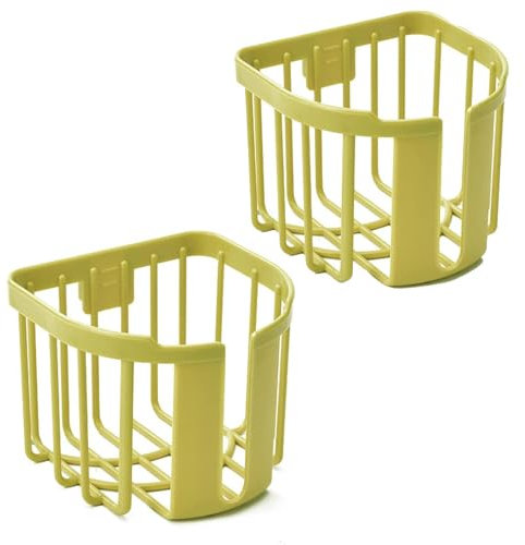 2 Stück Selbstklebender Toilettenpapierhalter, Wandmontage Kunststofffarbener Toilettenpapierrollenhalter Toilettenpapierspender für Badezimmer Wohnmobilaufbewahrung (Gelb)