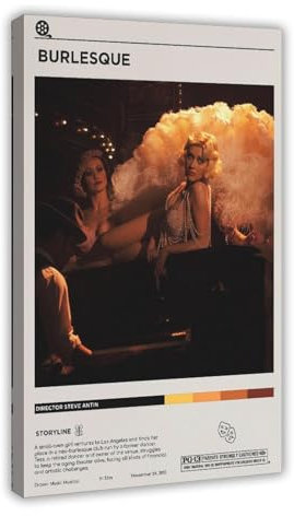 Burlesque Filmposter auf Leinwand, Schlafzimmer, Dekoration, Sport, Landschaft, Büro, Raumdekoration, Geschenk, Rahmen-Stil, 30 x 45 cm