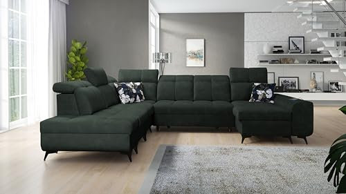 Ecksofa Gilbert X 331x173x282cm - Schlaffunktion - Bettkasten - U-Form - Couch - Eckcouch - Schlafsofa - Wohnlandschaft - Verstellbare Kopfstützen - Sofa - Polstersofa - Bett - Wawe 12 Rechts - 26