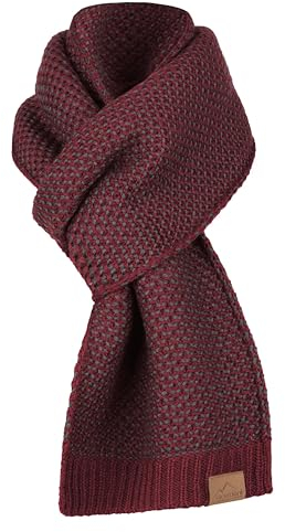 normani Merino Winterschal Strickschal warmer Wollschal Halswärmer - extra Lang 165 cm - für Damen und Herren Farbe Rot/Anthrazit