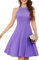 Bbonlinedress Robe de Soirée Cocktail Femme Halter Vintage pour Mariage Fête Bal Anniversaire Resto Evènement Sortie A Ligne Longueur au Genou Lavender XS