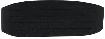 Trafalgar Men's Banbury Tone on Tone Paisley Silk Cummerbund, Black