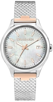 Trussardi Orologio Donna, Tempo, Data, Analogico, Cinturino in Acciaio, Collezione City Life - R2453170505