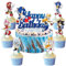 Cartoon Cake Topper, 7 Stück Cartoon Geburtstag Tortendeko, Blaue Muffin Deko, Happy Birthday Kuchendeko, für Baby Shower Kinder Geburtstag Party Kuchen Dekoration Supplies