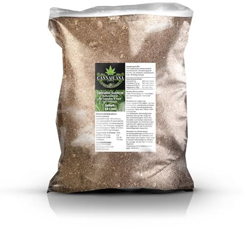 Cannabis Substrat Profi Grow Topf- und Plantagen Erde für extra Starkes Wachstum Blüte Ertrag, schnell und einfach zur Ernte, Hanf Indoor & Outdoor anbauen (Grow - Substrat 10 Liter)