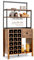 COSTWAY Casier à Vin Industriel pour 18 Bouteilles, Armoire de Cuisine avec 4 Étagères de Rangement, Porte-Verre, Porte Bouteilles, pour Cuisine, Bar, Salon, 40 x 74 x 160 cm
