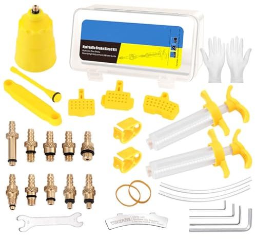 HOUSON Kit de purge de frein de vélo, kit de réparation de frein à disque hydraulique, kit d'outils de changement de freins, kits hydrauliques pour freins Tektro Magura SRAM