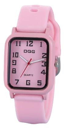 ALCENTIS Nouveauté Montre Femme rectangulaire Bracelet Silicone - Moderne Look très Tendance (Bracelet Rose - Cadran Rose)