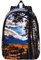 WURTON Großer Rucksack mit Rocky Mountain Range-Druck, lässiger Laptop-Rucksack, Computertasche, Reise-Tagesrucksack für Damen und Herren, Schwarz, Small