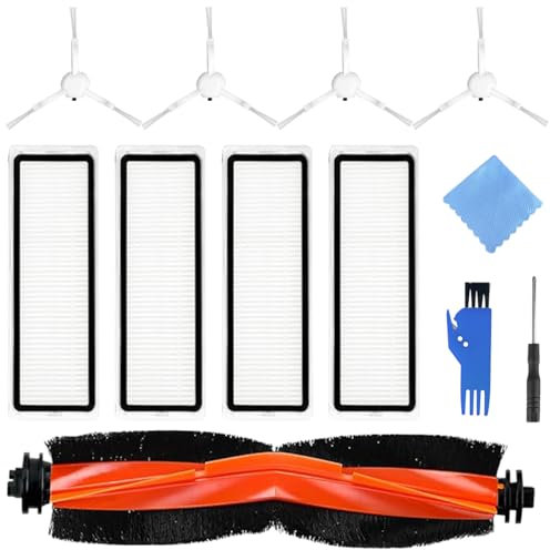 EATBALE Replacement Parts for Dreame D10 Plus/D10s Plus/L10 Plus/Z10 Pro Robot Vacuum Cleaner Roller Main Brush 4 Side Brushes 4 Hepa Air Filters Accessory Set Compatible with Robot Vacuum