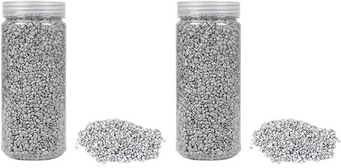 Heku 30332-23: Silver Decorative Granules 750 g in Resealable Tin (Pack of 2)