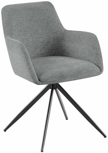 CLP Esszimmerstuhl Olema I Schwenkbarer Polsterstuhl mit Stoffbezug I Küchenstuhl, Farbe:grau