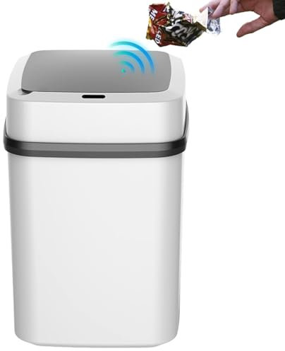 Jubepk Poubelles de recyclage légères, poubelle de placard robuste, poubelle automatique, poubelle électrique sans avec couvercle à capteur, fermeture automatique en douceur, pour cuisine, salon, sal