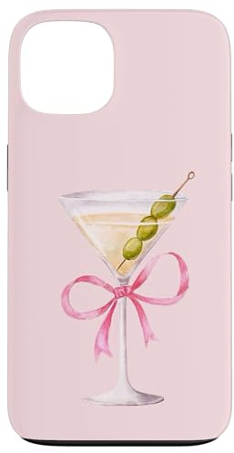 Pink Coquette Martini Glass Olive Vodka Gin Cocktail Drink Case for iPhone 13