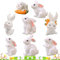 SOETDERT 24 Stück Osterhasen Figuren, Miniatur Kaninchen Figur Hasen Dekofigur, Mini Hase Tierfigur für Fee Garten Mikro Landschaft Deko Moos Bonsai Sukkulenten Kuchen Tortendeko Osterpartys Geschenk