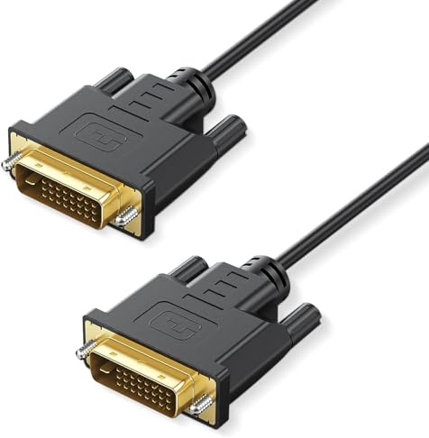 Critin DVI to DVI Cable, DVI-D 24+1 Gold Plated Cable | Support High Resolution 2560x1600 1080P for Gaming, DVD, Laptop, PC, Display