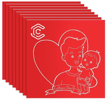 Creatorally Placa para Grabado Laser, Placa ABS 1,3mm 30x30 cm, Láminas Plástico 8 Piezas Acrílico para Grabar con Láser, Bicolor Panel Moldeable de Plástico (Blanco sobre Rojo)