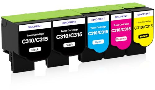SINOPRINT C310 C315 Toner Kompatibel für Xerox C315 Toner, Xerox C310 Druckerpatronen für C310DNI C310DNIM C315DNI(5 Pack, 006R04356 006R04357 006R04358 006R04359)