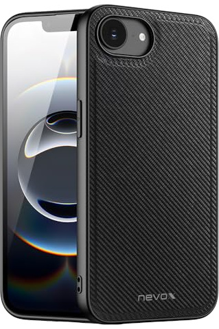 Nevox StyleShell NYLO Hülle für Apple iPhone 17e / iPhone 16e (6,1 Zoll) – Stoßfeste Schutzhülle mit Nylon-Rückseite, TPU Bumper, Kameraschutz, Displayschutz, Slim Case, Schwarz