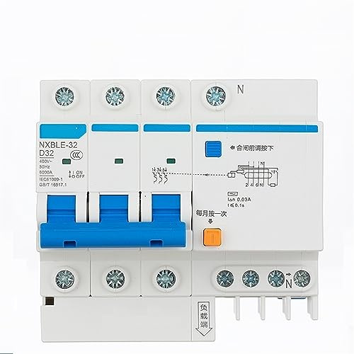Disjoncteur différentiel NXBLE-32 3P+N Type D 6KA 30mA 400V 415V 50HZ 1 pièce(32A)