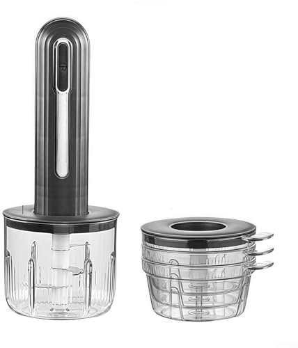 Petit hachoir à viande électrique, hachoir à viande électrique, hachoir à viande, transformateur, fonctionnement pratique pour ail et légumes (noir)