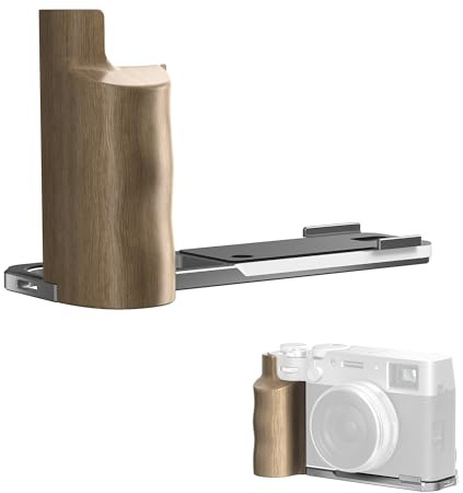 FREEWELL Premium Wooden L Bracket Handheld Grip with Quick Release Plate | Arca Compatible for Fuji X100VI (Silver)