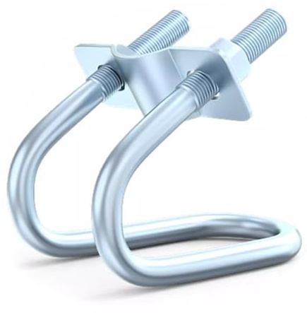 10 morsetti a croce con doppio bullone a U, materiale zincato per tubo OD 1/2x1/2 (20x20 mm) per connettori per impalcature per serre | zincato per tubi con diametro esterno da 1,27 x 1,27 cm (20 x 20 mm), connettore per ponteggio serra
