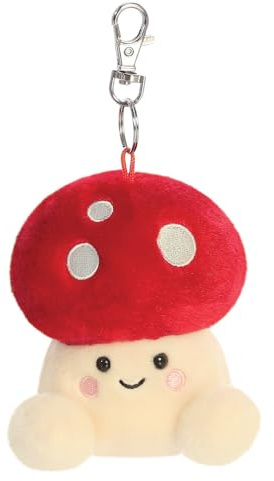 AURORA 34063, Palm Pals Amanita Mushroom Clip-On, 10cm, Soft Toy, Red & Beige