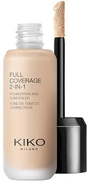KIKO Milano Full Coverage 2-In-1 Foundation & Concealer 44 - NR10, 2 In 1 Foundation And Concealer, Superior Coverage