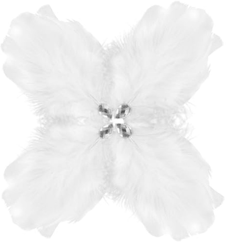 Veemoon Pinces à Cheveux Mariage Plume Blanches 4 Pièces Légères Confortables pour Femmes Cérémonie et Filles Vintage Accessoires Fins