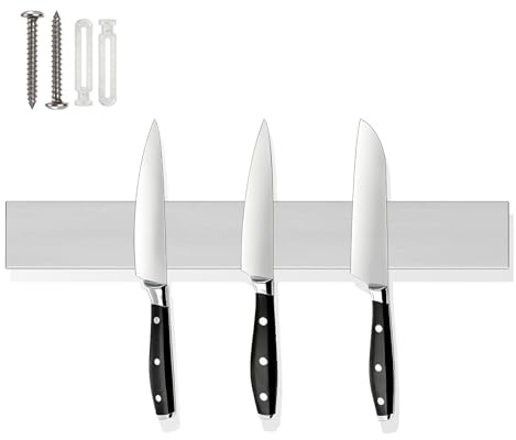 Valyrane Magnetleiste Messer mit Extra Starkem Magnet 30cm, Selbstklebend aus 304 Edelstahl, Magnetischer Messerhalter, Messerblock Magnetisch Messerhalter Magnetisch für Utensilien, Werkzeuge