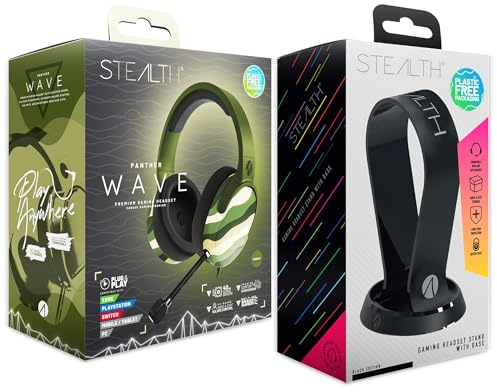 STEALTH Panther Wave Forest Headset and Stand Bundle