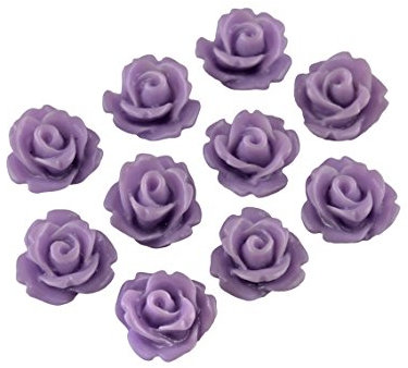 10 fliederfarbene roses comme cabochon, 10 mm de Vintage Parts, Bijoux DIY