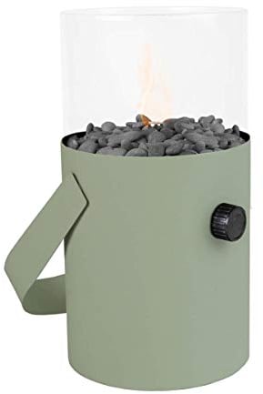 Cosiscoop oliv Ø16x30cm aus pulverbeschichtetem Metall, inkl. Glasaufsatz