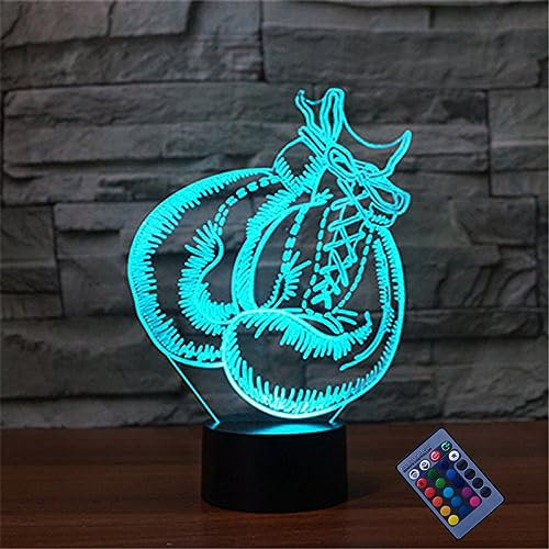 3D-Boxhandschuh-Nachtlicht 16 Farben wechselnde Farben USB-Fernbedienung Touch-Schalter dekorative Lampe optische Illusionslampe LED-Tischlampe Kinder Geburtstagsgeschenk zu Weihnachten