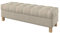 Furninero - Geknöpfter gepolsterter Sitzbank Sitzhocker Sitzruhe Betthocker Ottomane, mit Stauraum, Quadratische Beine, 140 cm breit, Majestic Velvet Beige Stoff (Licht zu reinigende), Beige