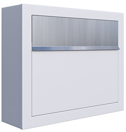 Briefkasten, Design Wandbriefkasten Elegance Weiß/Edelstahl - Bravios