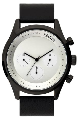 s.Oliver HerrenArmbanduhr Analog Quarz Leder SO-3721-LM