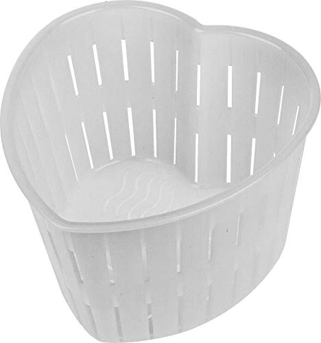 Biowin Käseform, Form zur Käseherstellung, in Herzform, Behälter für 400 g Käse, aus Lebensmittelechtem Kunststoff, für Weichkäse, Ricotta & Quark, Herzförmiger Käsebereiter