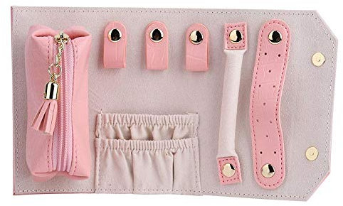 Bolsa de Joya de Rollo de Joya,Estuche Organizador de joyería para múltiples Collares, Anillos - portátil y práctico