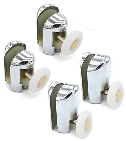 Set of 4 Chrome Plated Shower Door Rollers 2 Upper and 2 Lower 25MM